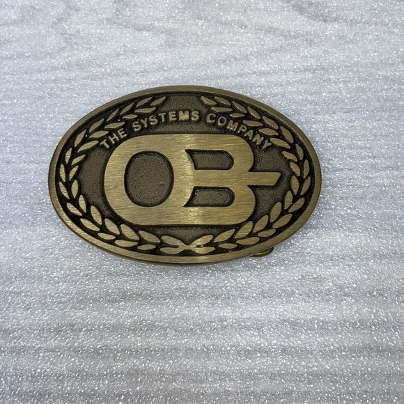 Vintage The Ohio Brass The Systems Company Belt Buckle, 3.5" DynaBuckle A - Picture 1 of 5